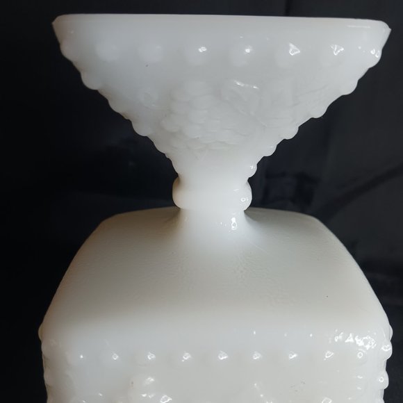 Milk Glass LIKE NEW Candy Snack Bowl Decor Storage Grape Vines Pedestal.  MG-01 - Picture 8 of 12